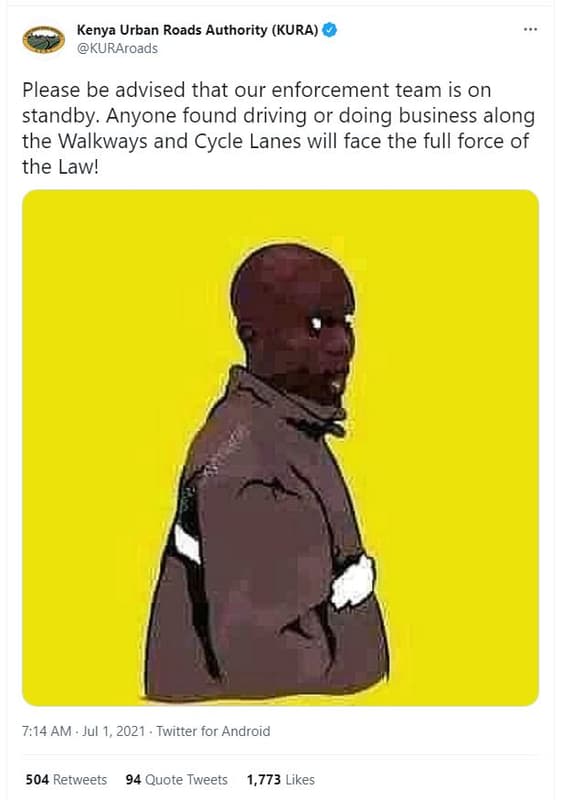 Kenya urban roads authority kura kuraroads please be advised that our enforcemen