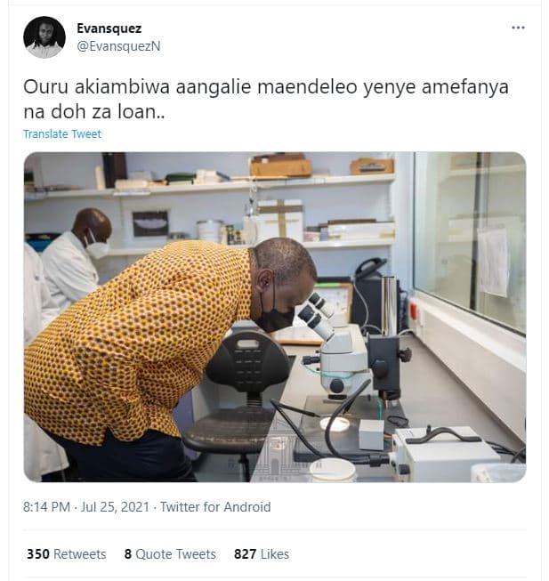 Evansquez evansquezn ouru akiambiwa aangalie maendeleo yenye amefanya na doh za