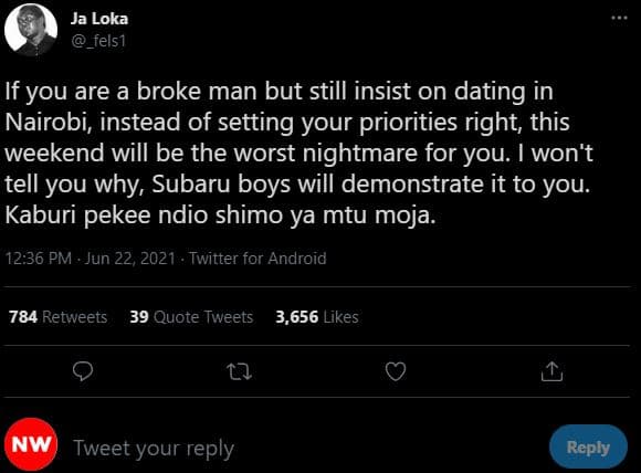 Ja loka _fels1 if you are a broke man but still insist on dating in nairobi inst