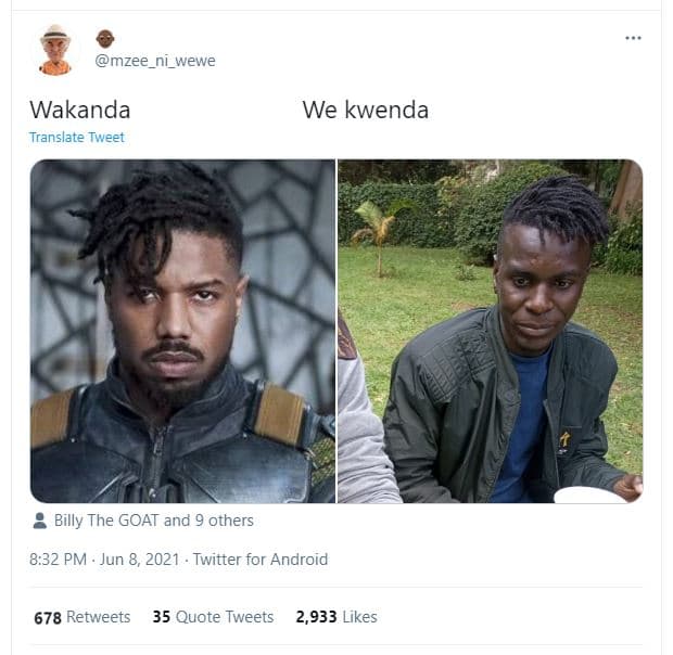 Mzee_ni_wewe wakanda translate tweet we kwenda billy the goat and 9 others 8.32