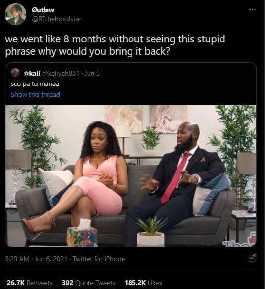 Dutlaw rtthehoodstar we went like 8 months without seeing this stupid phrase why