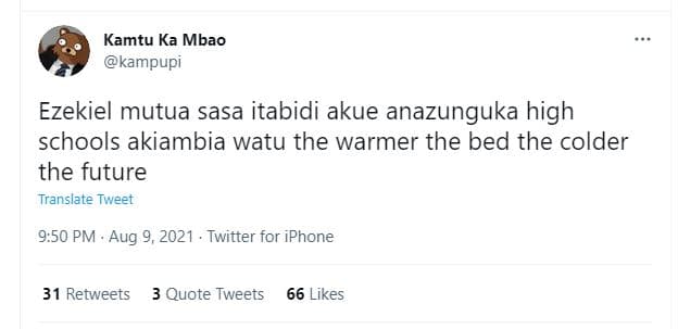 Kamtu ka mbao kampupi ezekiel mutua sasa itabidi akue anazunguka high schools ak