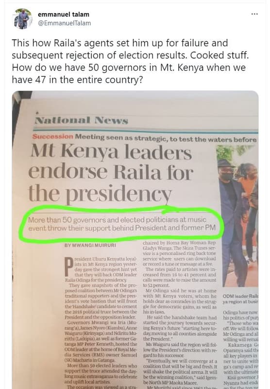 Emmanuel talam emmanueltalam this how raila's agents set him up for failure and