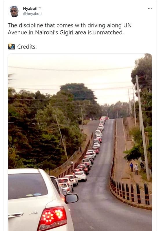 Nyabuti bnyabuti the discipline that comes with driving along un avenue in nairo
