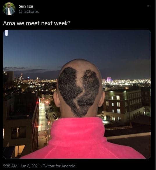 Sun tzu itschanzu ama we meet next week? 9.38 am jun 8, twitter for android