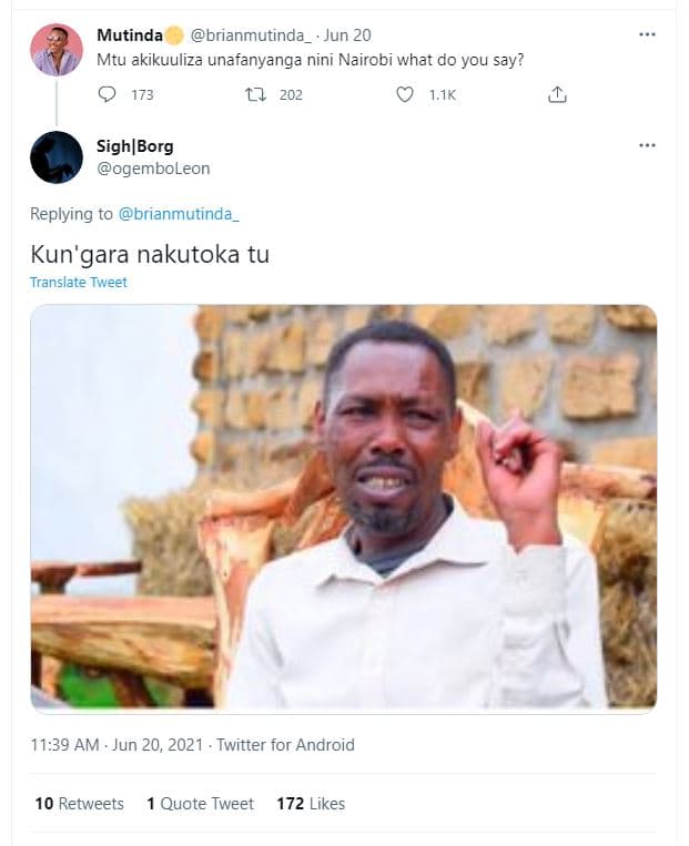 Mutinda brianmutinda jun 20 mtu akikuuliza unafanyanga nini nairobi what do you