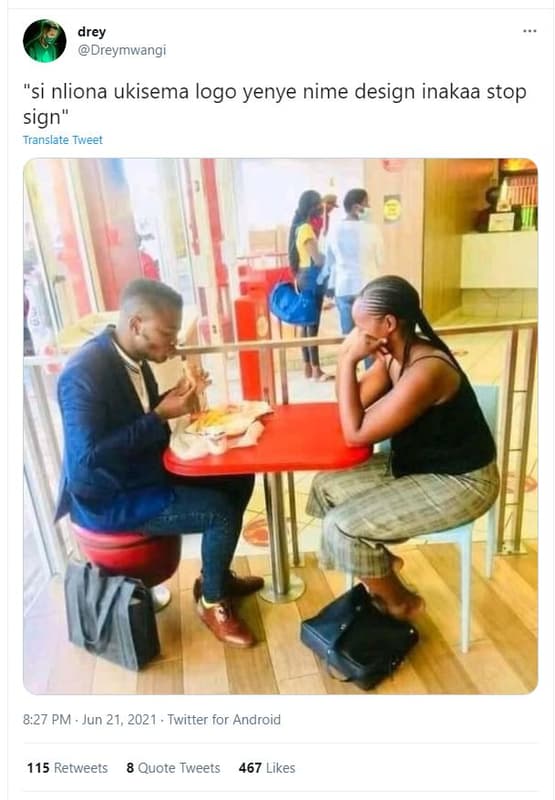 Drey dreymwangi si nliona ukisema logo yenye nime design inakaa stop sign transl