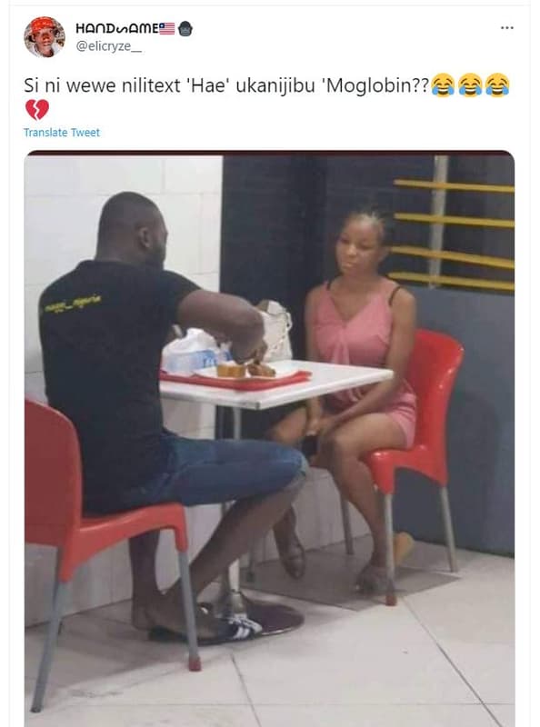 Hondjome? elicryze si ni wewe nilitext 'hae' ukanijibu 'moglobin?? translate twe