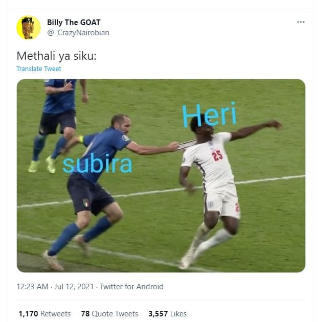 Billy the goat crazynairobian methali ya siku translate twveet heri subira 12.23