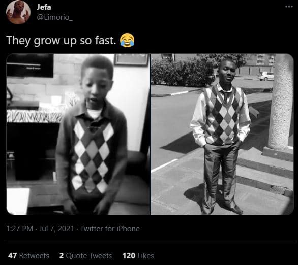 Jefa limorio_ they grow up so fast. 1.27 pm jul 7, twitter for iphone 47 retweet