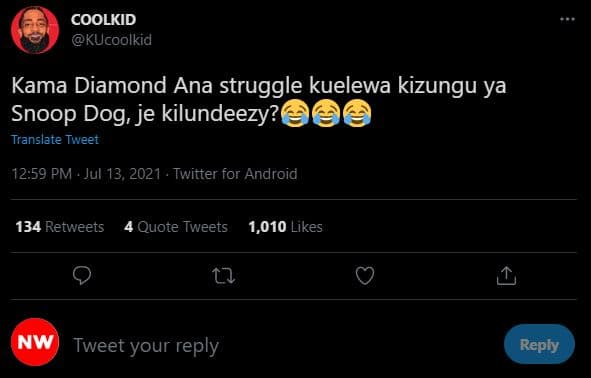 Coolkid kucoolkid kama diamond ana struggle kuelewa kizungu ya snoop dog, je kil