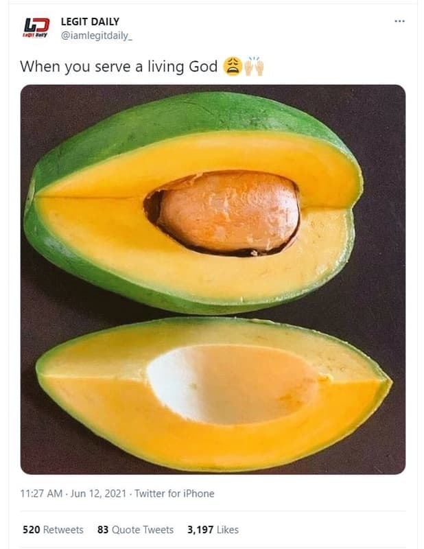 Legit daily iamlegitdaily _ when you serve a living god 11.27 am jun 12 twitter