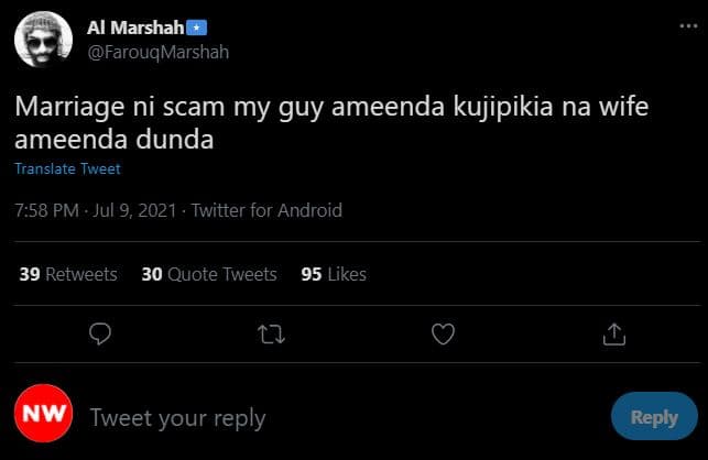 Al marshah farouqmarshah marriage ni scam my guy ameenda kujipikia na wife ameen