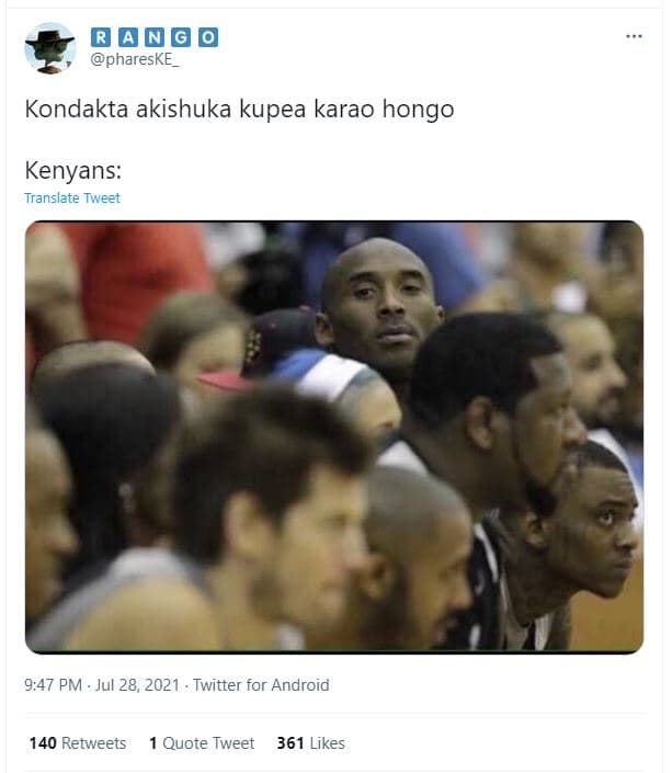 Ran phareske _ kondakta akishuka kupea karao hongo kenyans translate tweet 9,47