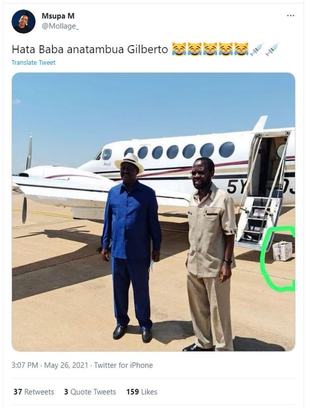 Msupa m mollage hata baba anatambua gilberto translate tweet 5 3,07 pm may 26, t