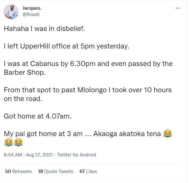 Jacques kvaati hahaha was in disbelief left upperhill office at 5pm yesterday. w
