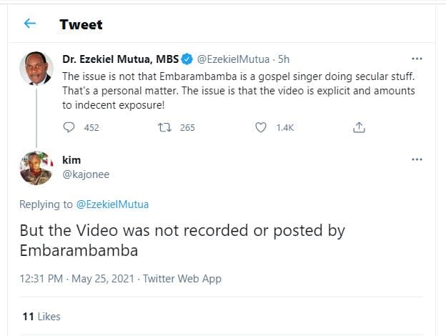 Tweet dr. ezekiel mutua mbs ezekielmutua sh the issue is not that embarambamba i