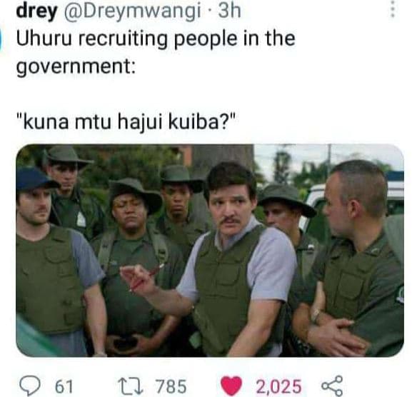 Drey dreymwangi 3h uhuru recruiting people in the government kuna mtu hajui kuib