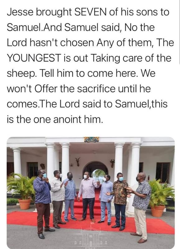 Jesse brought seven of his sons to samuel .and samuel said, no the lord hasn't c