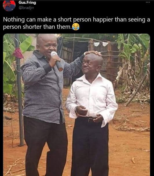 Gus fring bradjrr nothing can make a short person happier than seeing a person s