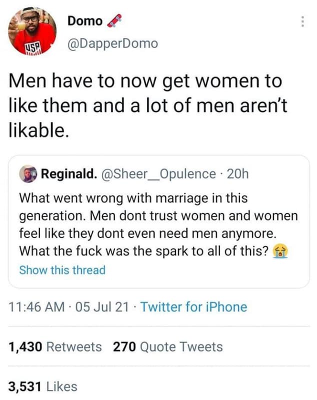 Domo 059 dapperdomo men have to now get women to like them and a lot of men aren