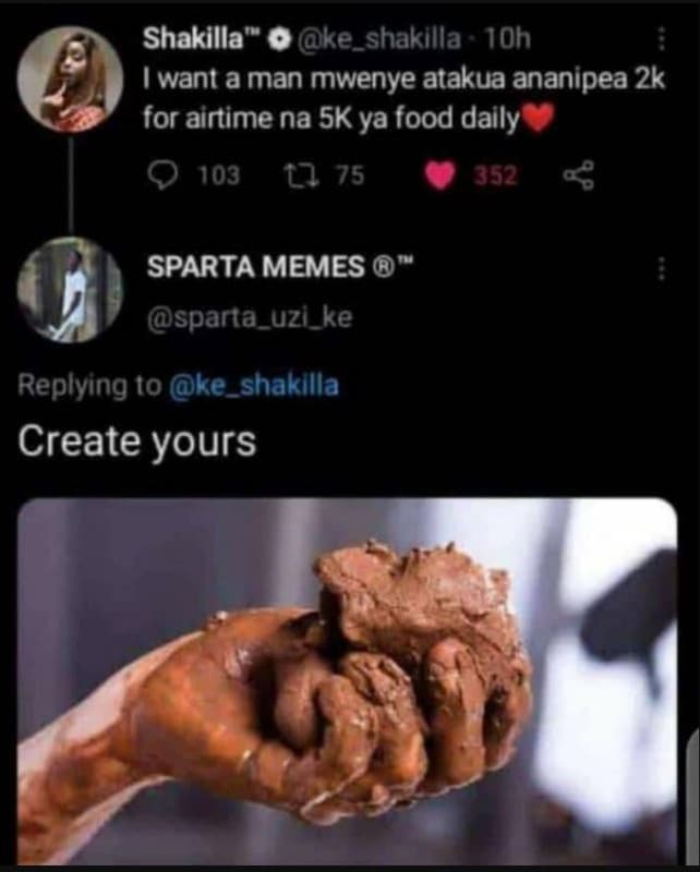 Shakilla' 0 ke_shakilla j0h want a man mwenye atakua ananipea 2k for airtime na