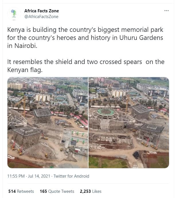 Africa facts zone africafactszone kenya is building the country's biggest memori