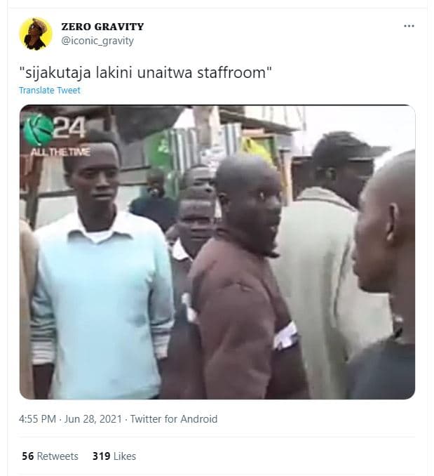 Zero gravity iconic_gravity 'sijakutaja lakini unaitwa staffroom translate twvee