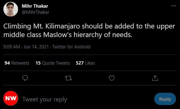 Mihr thakar mihrthakar climbing mt. kilimanjaro should be added to the upper mid