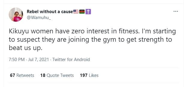 Rebel without cause wamuhu _ kikuyu women have zero interest in fitness. i'm sta