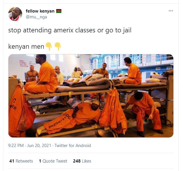 Fellow kenyan mu_nga stop attending amerix classes or go to jail kenyan men 9.22