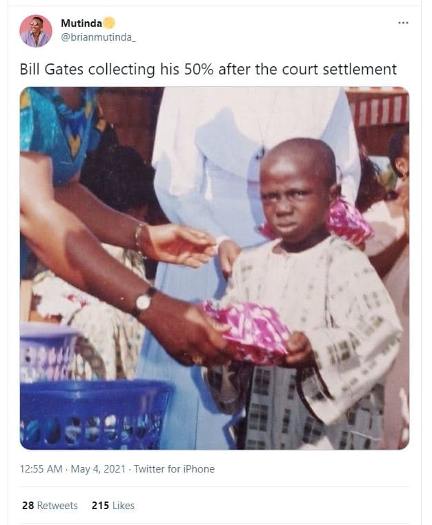 Mutinda brianmutinda bill gates collecting his 50 after the court settlement 125
