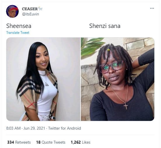 Ceaser itseuvin sheensea translate tweet shenzi sana 8.03 am . jun 29, twitter f