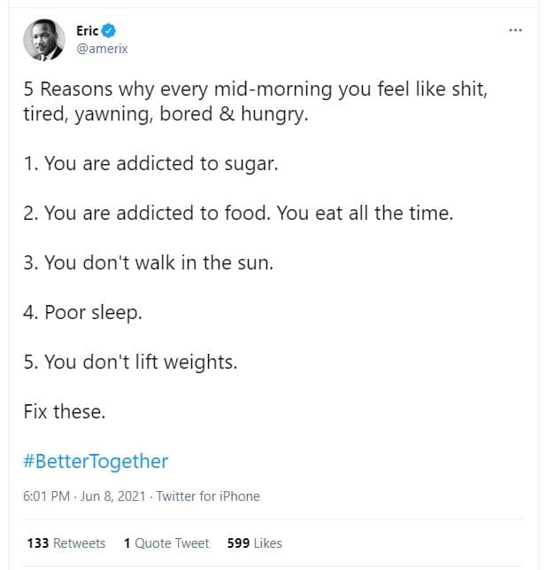 Eric amerix 5 reasons why every midmorning you feel like shit, tired, yawning bo