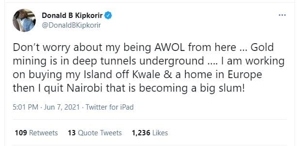 Donald b kipkorir donaldbkipkorir don't worry about my being awol from here gold