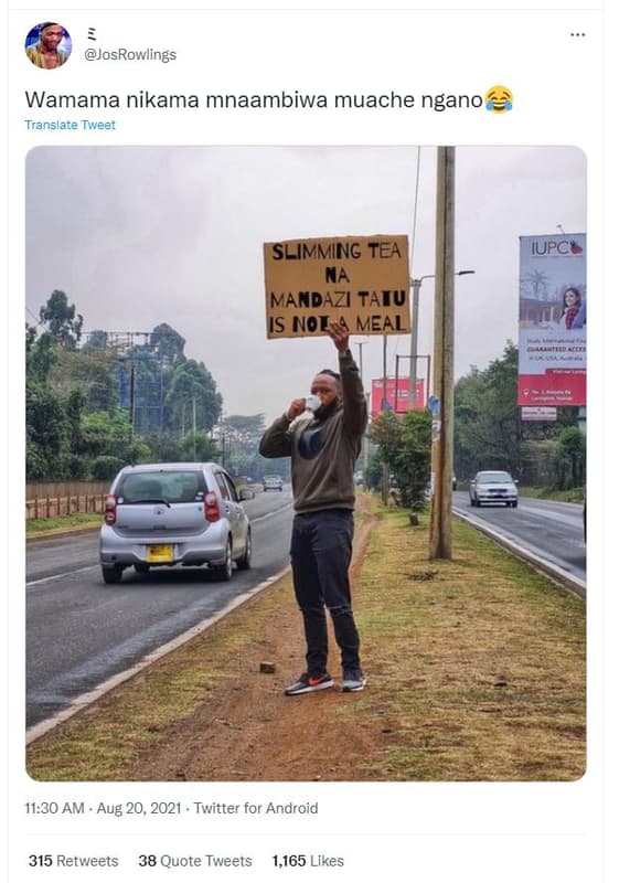 Josrowlings wamama nikama mnaambiwa muache ngano translate tweet slimming tea iu