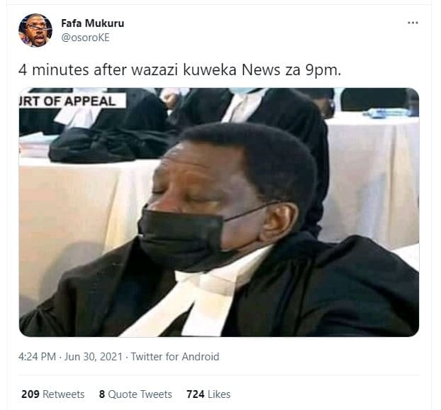 Fafa mukuru osoroke 4 minutes after wazazi kuweka news za 9pm. irt of appeal 4.2