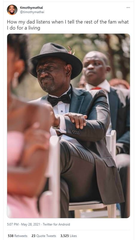 Timothymathai timothymathai how my dad listens when tell the rest of the fam wha