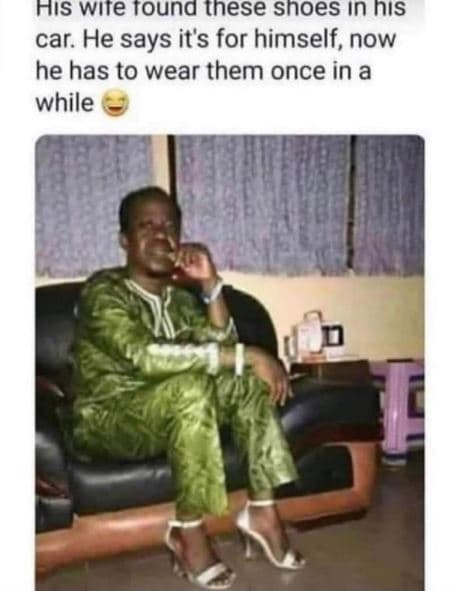 His wire rouna these snoes ın nıs car. he says its for himself, now he has to we