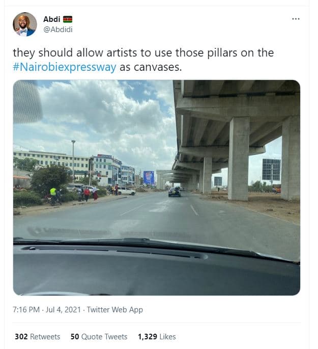 Abdi abdidi they should allow artists to use those pillars on the nairobiexpress