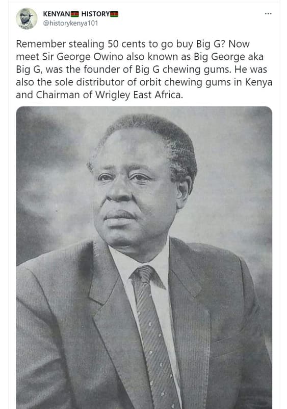 Kenyan historye historykenya101 remember stealing 50 cents to go buy big g? now