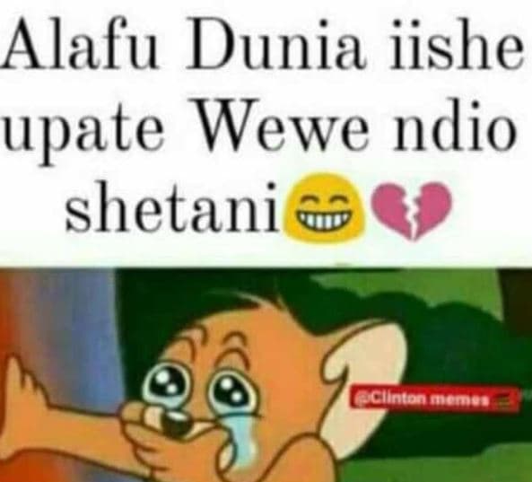 Alafu dunia iishe jupate wewe ndio shetani clinton mornee