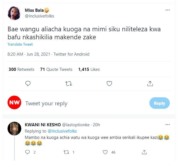 Miss bala inclusivefolks bae wangu aliacha kuoga na mimi siku niliteleza kwa baf