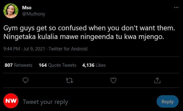 Mso muthony gym guys get so confused when you don't want them ningetaka kulalia