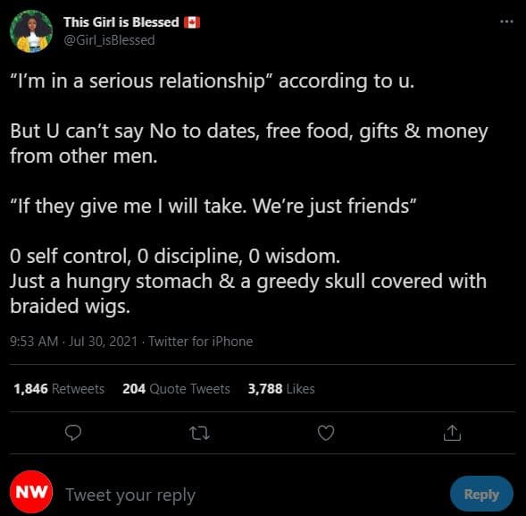 This girl is blessed girl_isblessed im in a serious relationship according to u.