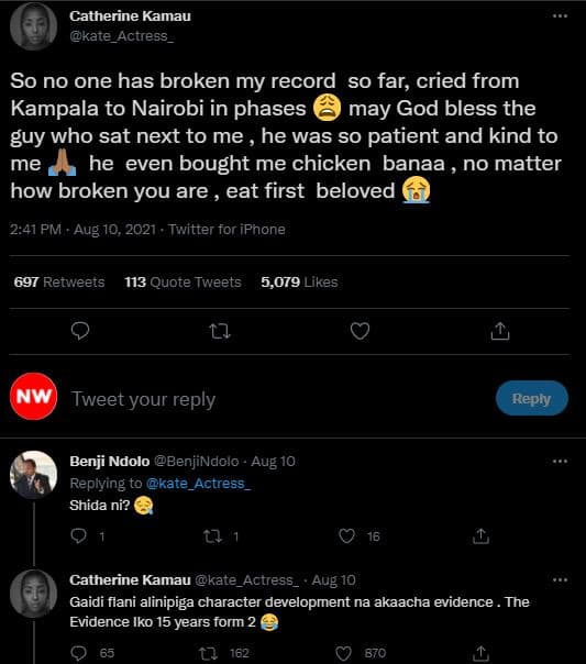 Catherine kamau kate_actress so no one has broken my record so far, cried from k