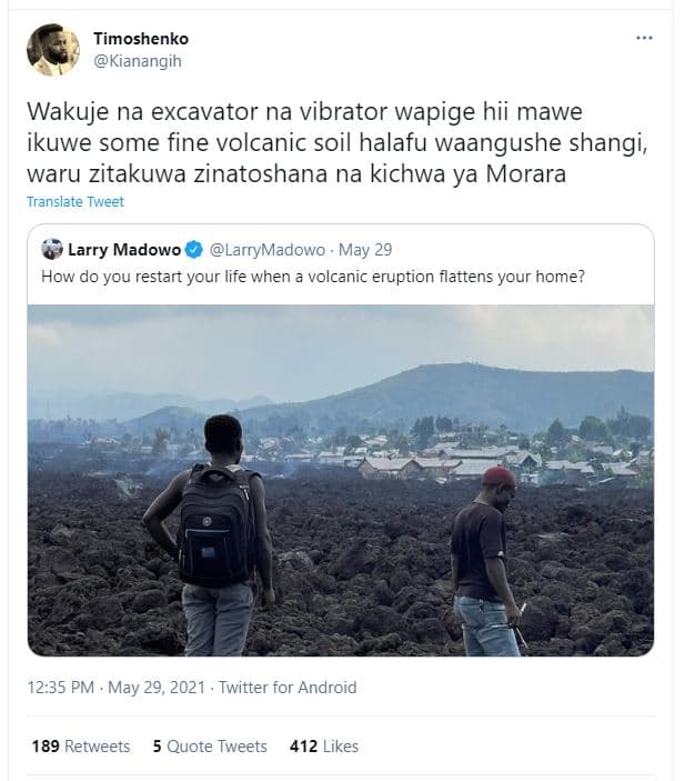 Timoshenko kianangih wakuje na excavator na vibrator wapige hii mawe ikuwe some