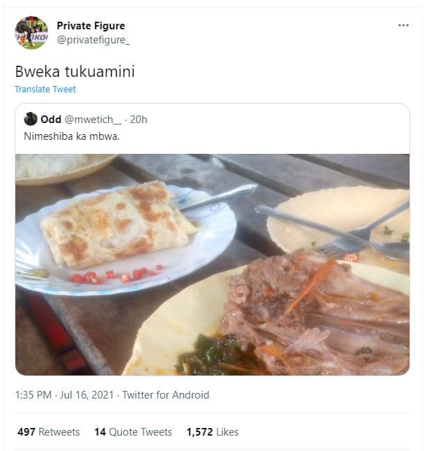 Private figure akoi privatefigure bweka tukuamini translate tweet odd mwetich 2o