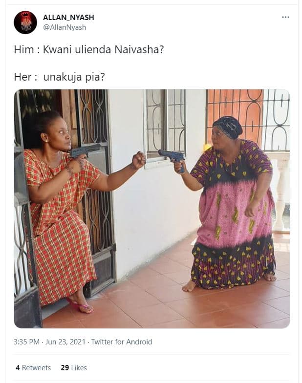 Allan_nyash allannyash him kwani ulienda naivasha? her unakuja pia? 3.35 pm jun