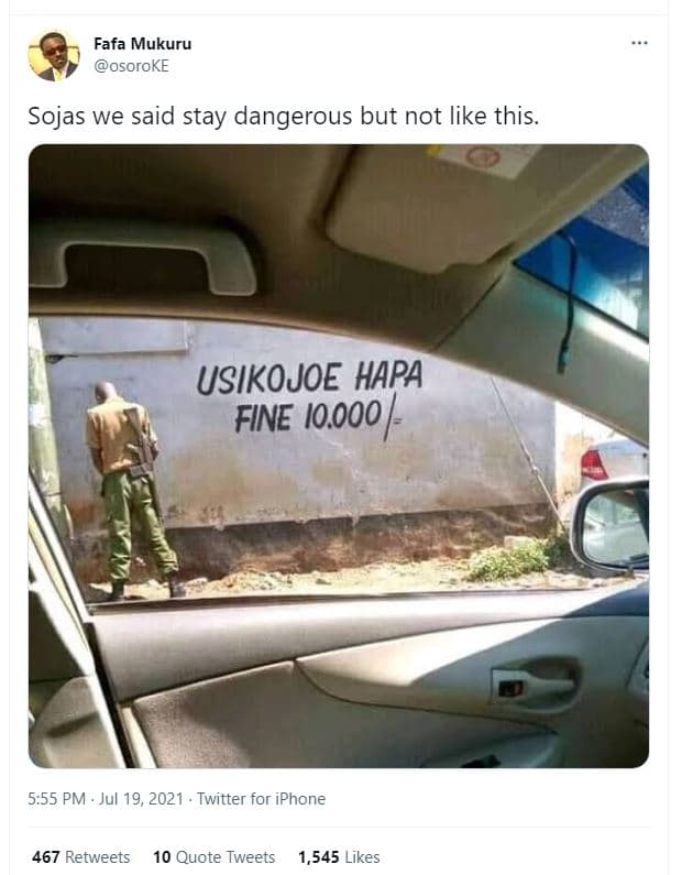 Fafa mukuru osoroke sojas we said stay dangerous but not like this. usikojoe hap
